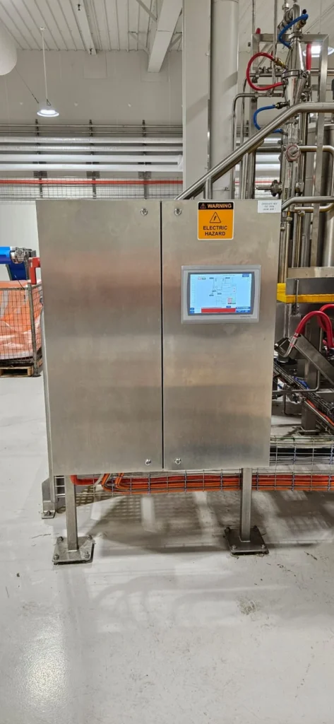 Jarlam Electrics stainless steel control panel with HMI touchscreen - food processing factory